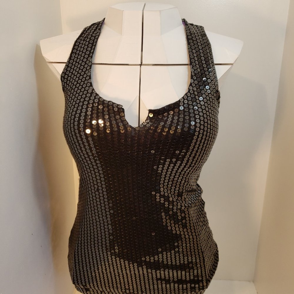 M Black Sequin Top